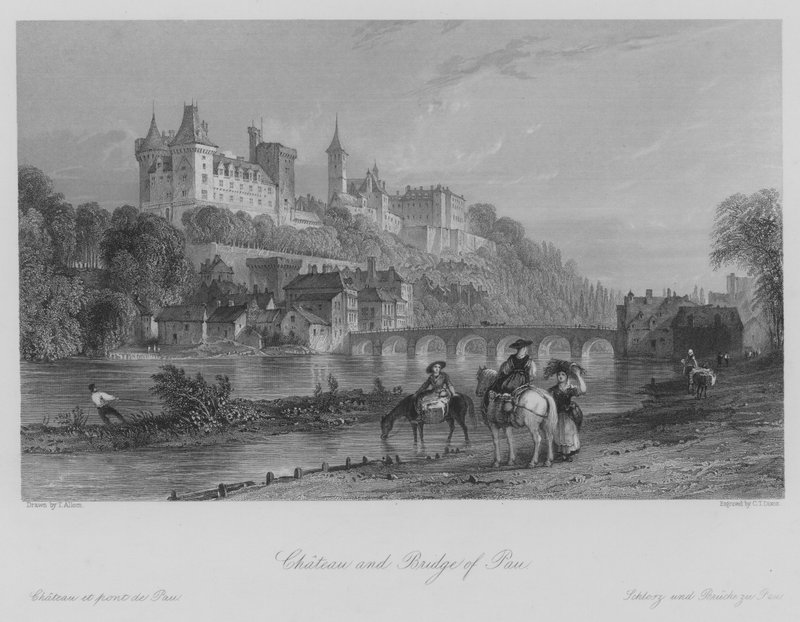 Château et pont de Pau - Thomas (after) Allom