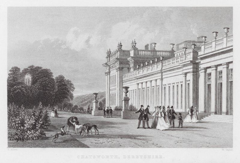 Chatsworth, Derbyshire (gravure) - Thomas (after) Allom