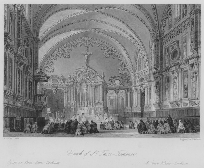Église Saint-Taur, Toulouse (gravure) - Thomas (after) Allom
