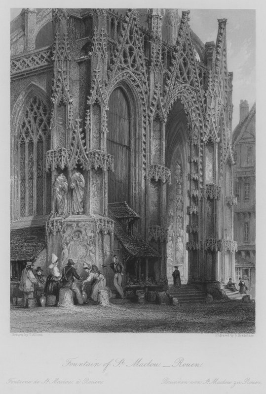 Fontaine Saint-Maclou, Rouen (gravure) - Thomas (after) Allom
