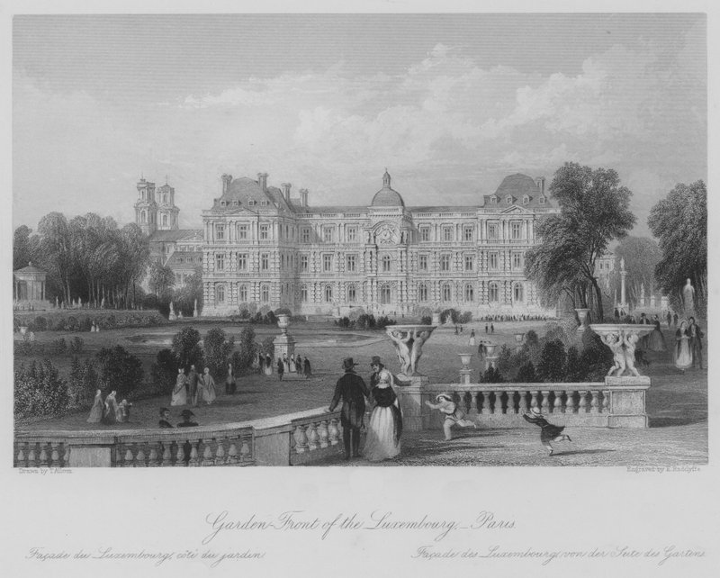 Façade du Jardin du Luxembourg, Paris (gravure) - Thomas (after) Allom