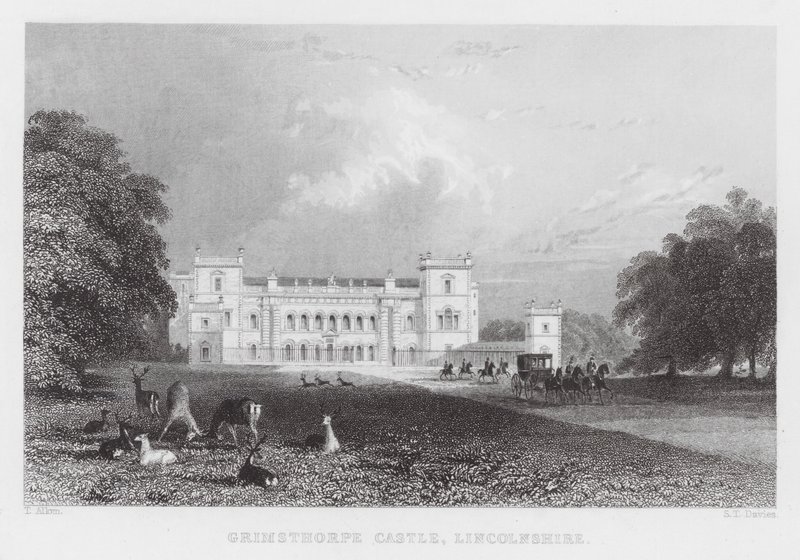 Château de Grimsthorpe, Lincolnshire (gravure) - Thomas (after) Allom