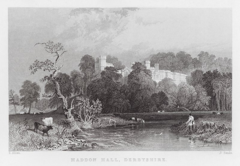 Haddon Hall, Derbyshire (gravure) - Thomas (after) Allom