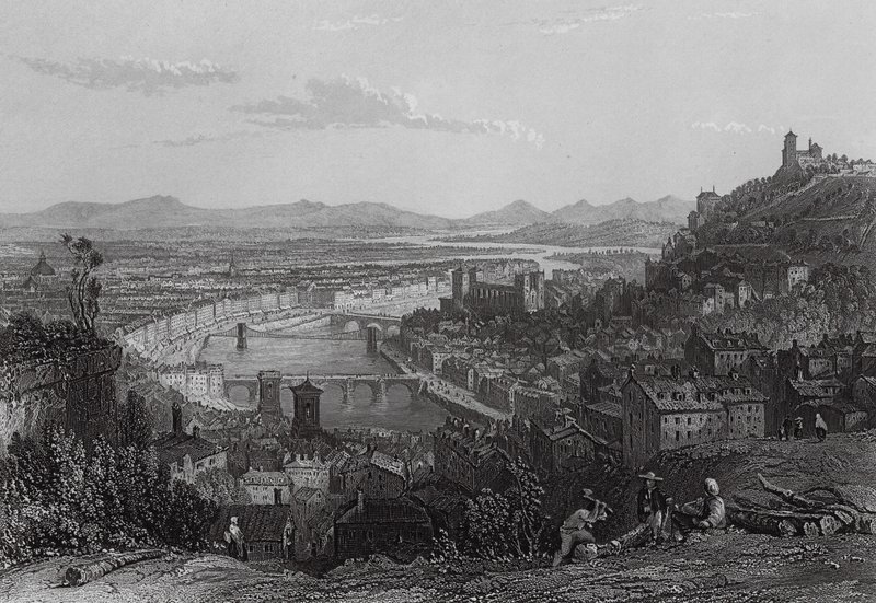 Lyon, depuis La Croix Rousse - Thomas (after) Allom