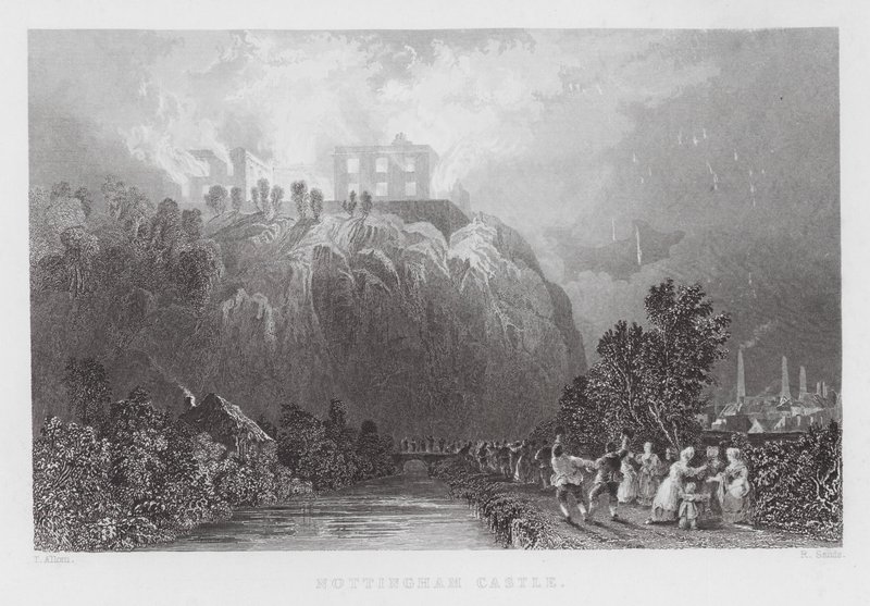 Château de Nottingham (gravure) - Thomas (after) Allom