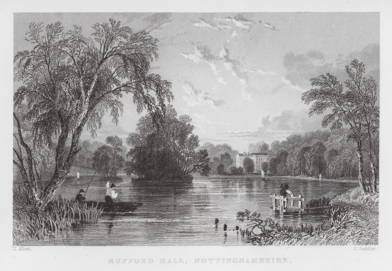 Rufford Hall, Nottinghamshire (gravure) - Thomas (after) Allom