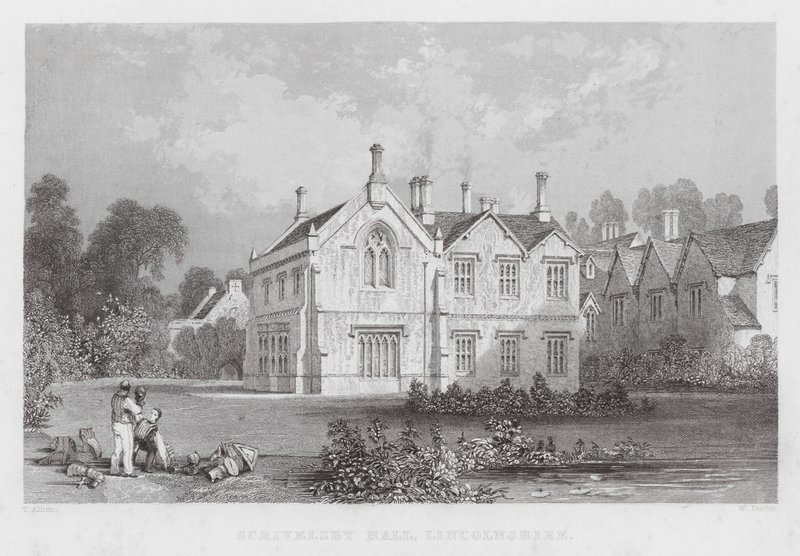 Scrivelsby Hall, Lincolnshire (gravure) - Thomas (after) Allom