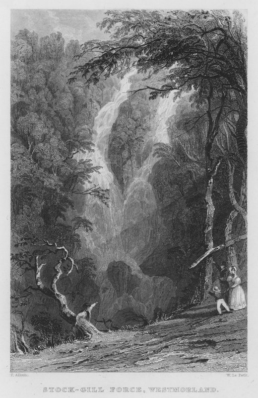 Stock-Gill Force, Westmorland (gravure) - Thomas (after) Allom
