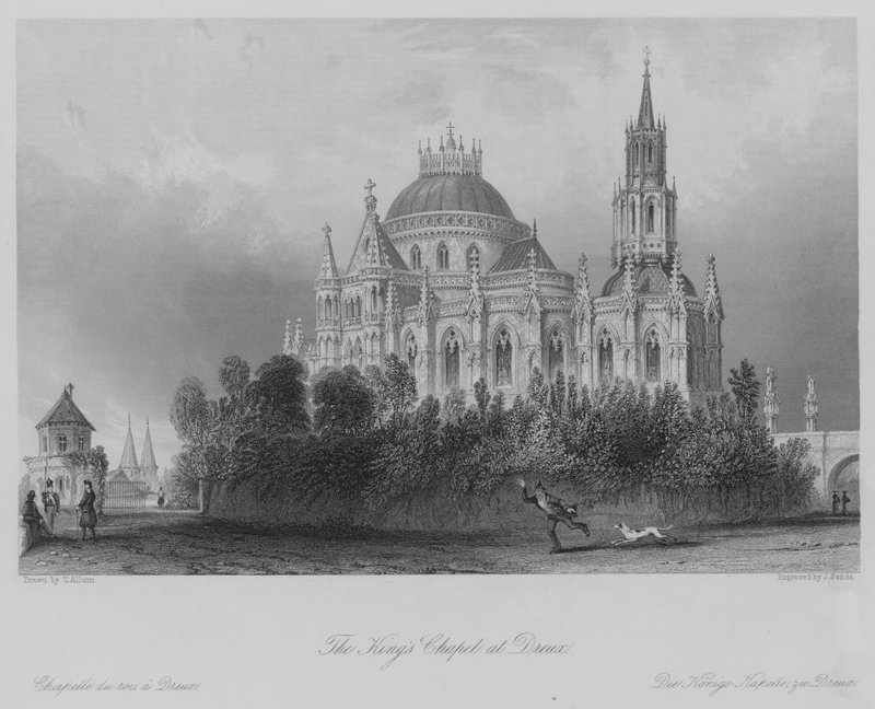 La Chapelle Royale à Dreux (gravure) - Thomas (after) Allom