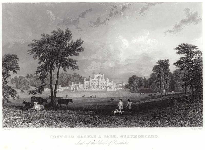 Château et parc de Lowther en Westmorland - Thomas Allom