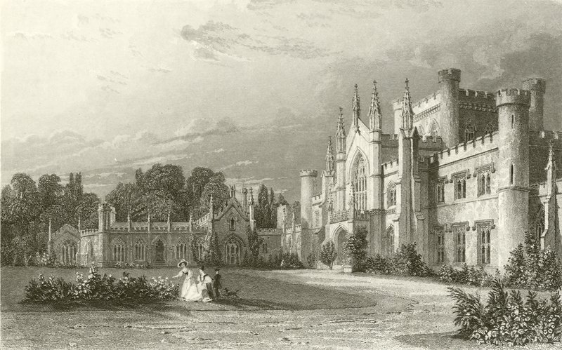 Vue sud du château de Lowther - Thomas Allom