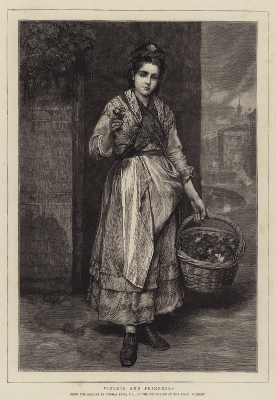 Violettes et primevères - Thomas Faed