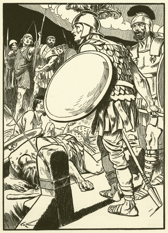 Horace au pont (gravure) - Thomas Heath Robinson