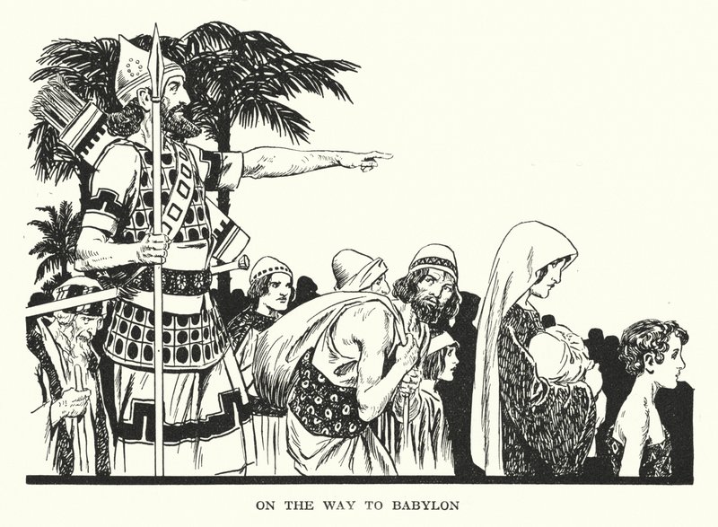 Sur le chemin de Babylone (litho) - Thomas Heath Robinson