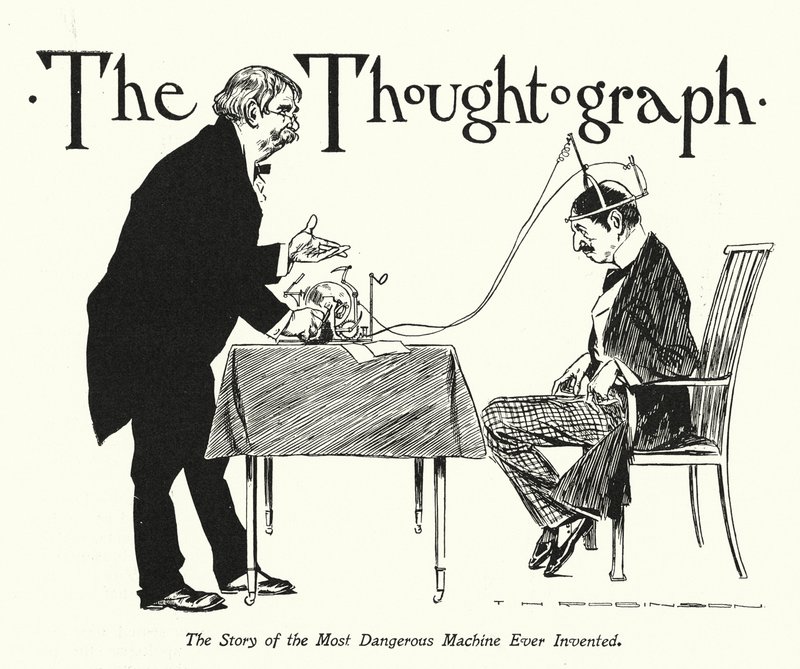 Le Thoughtograph (lithographie) - Thomas Heath Robinson