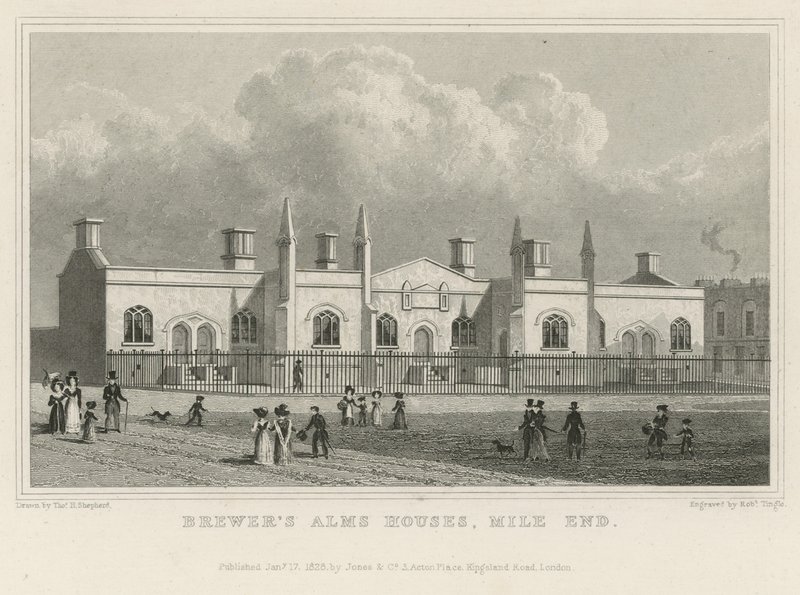 Maisons de charité du brasseur à Mile End - Thomas Hosmer Shepherd