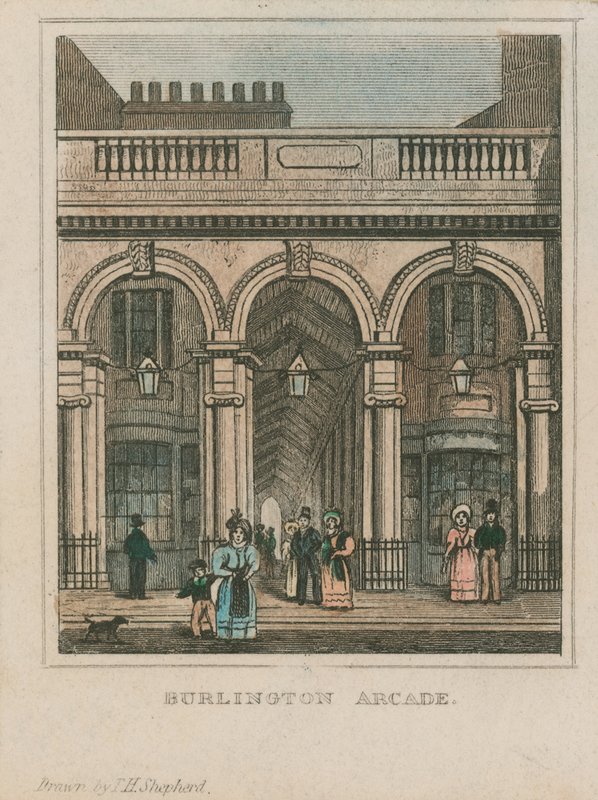 Vue extérieure de Burlington Arcade - Thomas Hosmer Shepherd