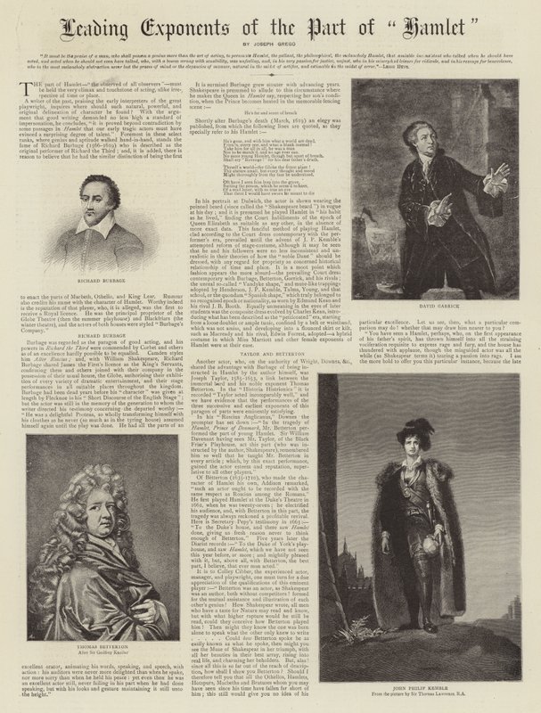Principaux Exposants du Rôle de Hamlet - Thomas Lawrence