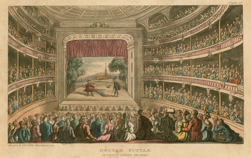 Dr Syntax au Covent Garden Theatre, Londres - Thomas Rowlandson