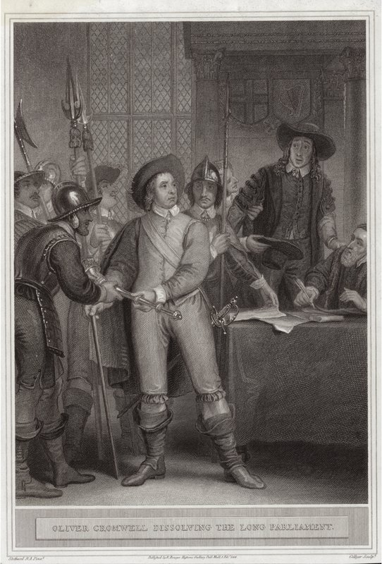 Oliver Cromwell (1599-1658) dissolvant le Long Parlement - Thomas Stothard