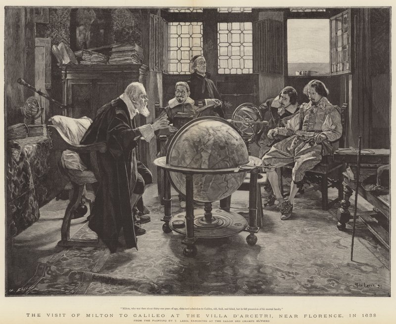 Visite de John Milton à Galilée à la Villa D