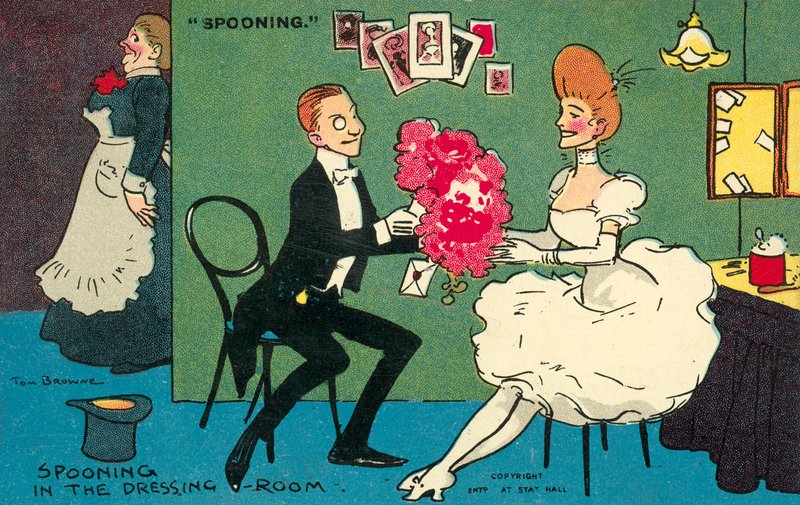 Flirter dans la salle de bain (chromolitho) - Tom Browne