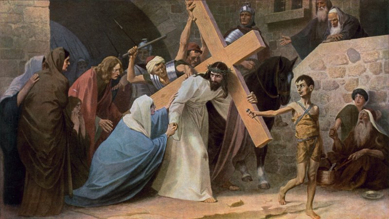 Jésus rencontre sa mère, Marie, en portant sa croix - Unbekannt Unbekannt
