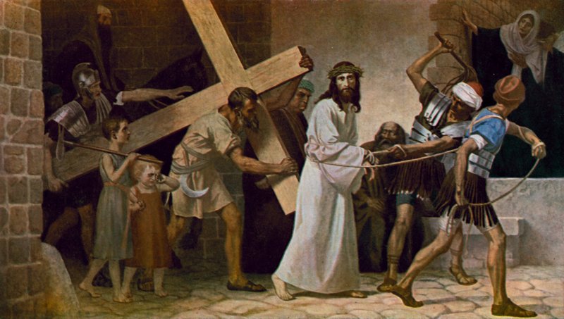 Simon de Cyrène aidant Jésus à porter sa croix - Unbekannt Unbekannt