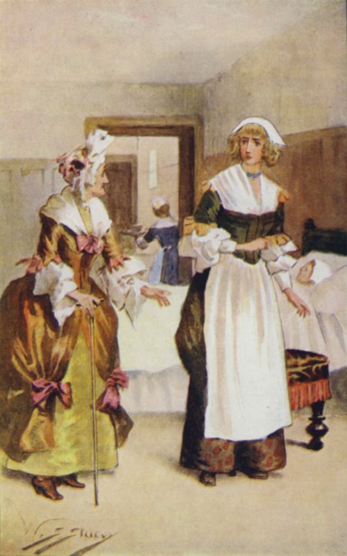 Gertrude affronta Lady Scrope avec des joues rouges et des yeux brillants - W.S. Stacey