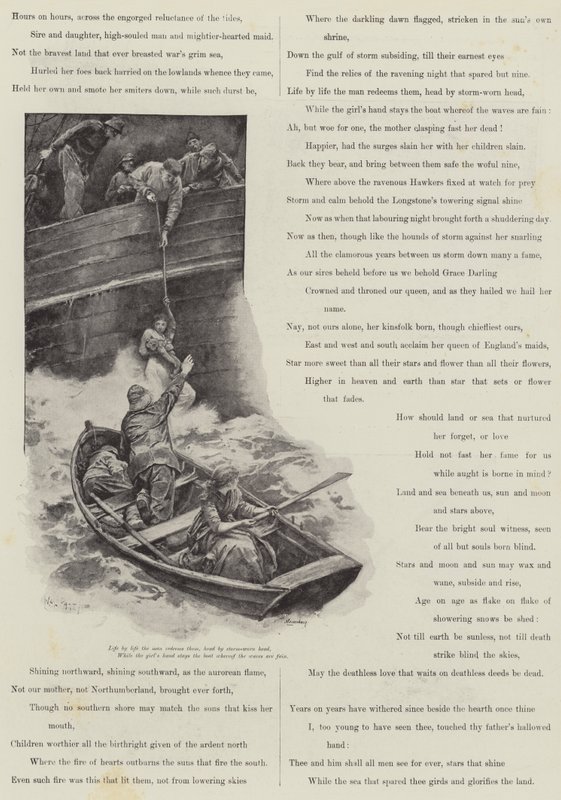 Grace Darling, par A C Swinburne - Walter Paget