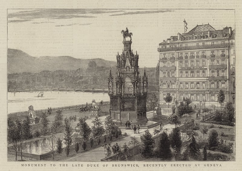 Monument au défunt Duc de Brunswick, récemment érigé à Genève - Warry