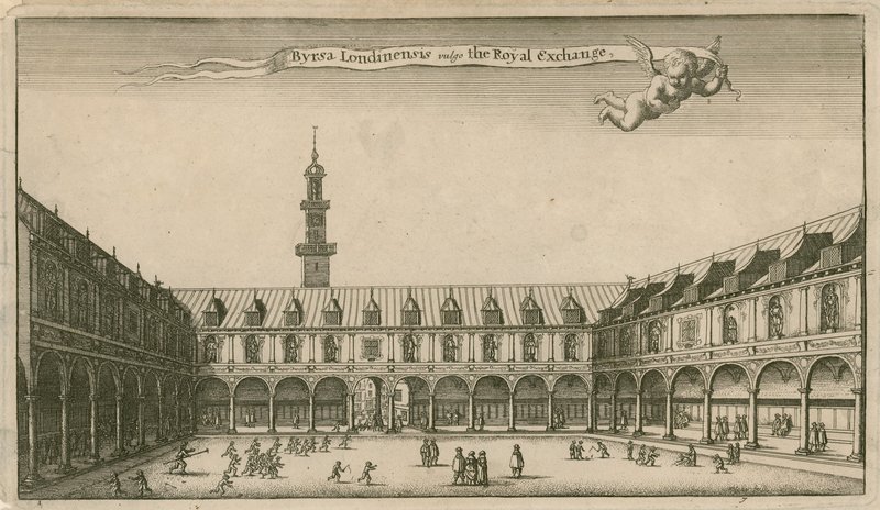 Intérieur de la Bourse Royale, Londres - Wenceslaus Hollar