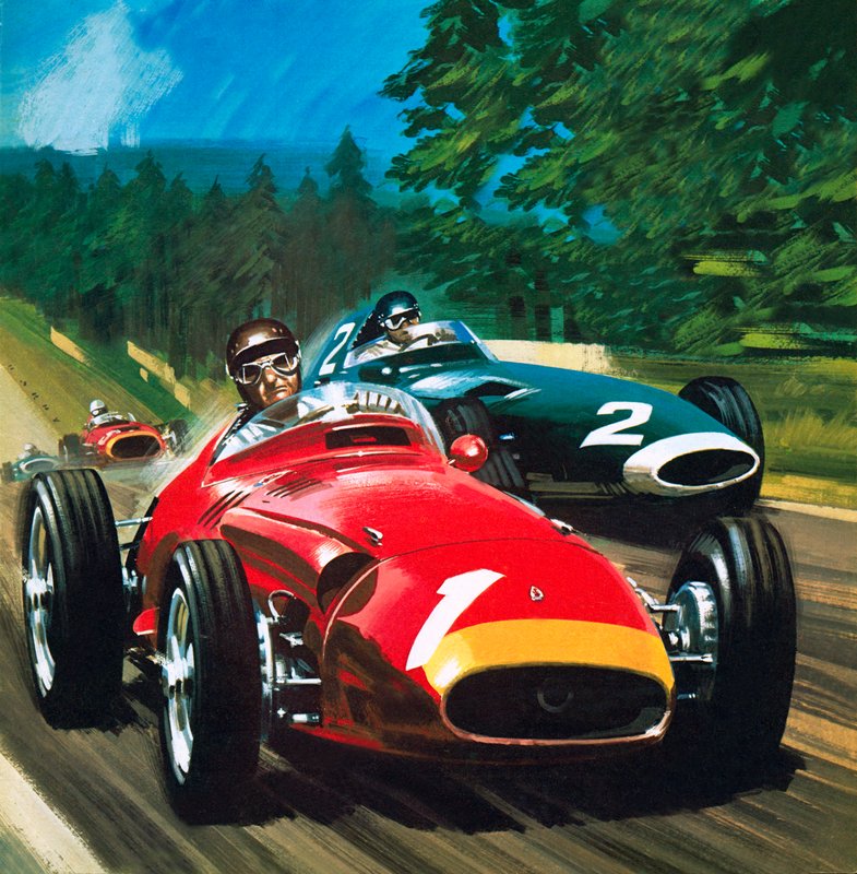 Juan Manuel Fangio (lithographie) - Wilf (20th century) Hardy