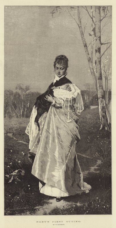 La première sortie de bébé - Wilhelm von Kaulbach