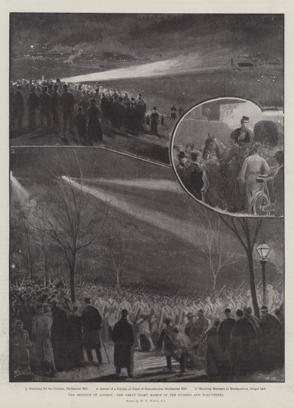 La défense de Londres, la grande marche nocturne des gardes et des volontaires - William Barnes Wollen