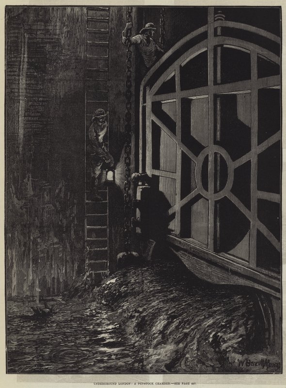 Londres souterrain, une chambre de vanne - William Bazett Murray