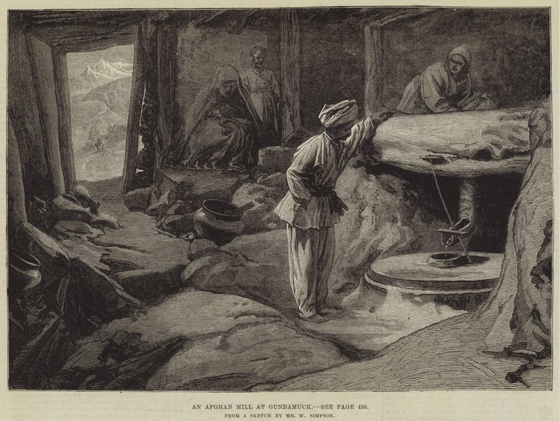 Un moulin afghan à Gundamuck - William Crimea Simpson