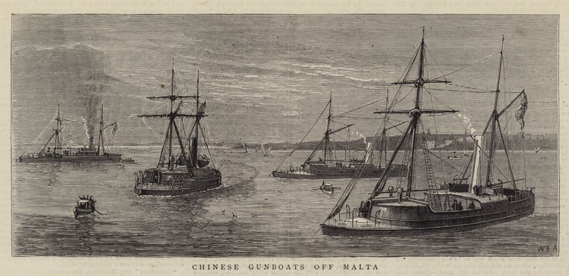 Canonnières chinoises au large de Malte - William Edward Atkins