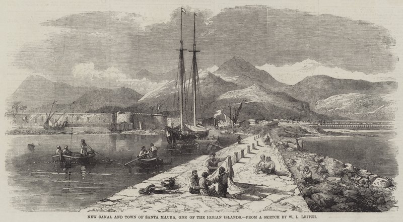Nouveau canal et ville de Santa Maura, une des îles Ioniennes - William Leighton Leitch
