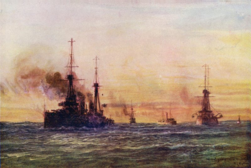 "Indefatigable" et "Invincible", 1911 - William Lionel Wyllie