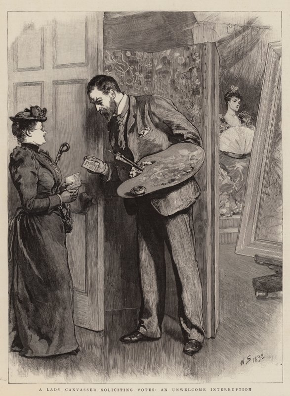 Une Dame Canvasser sollicitant des Votes, une Interruption Indésirable - William Small