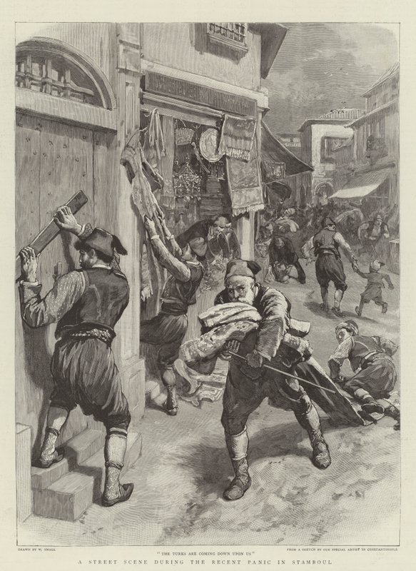 Scène de rue pendant la récente panique à Stamboul - William Small