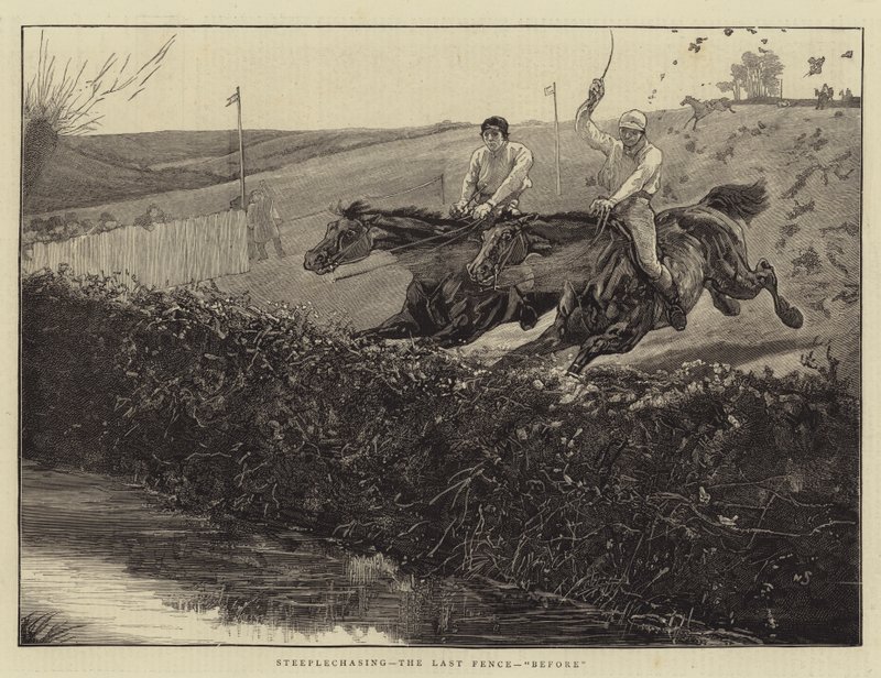 Steeplechasing, la dernière clôture, avant - William Small