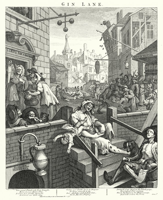Gin Lane - William (after) Hogarth