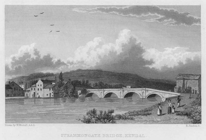 Pont de Strammongate, Kendal (gravure) - William (after) Westall