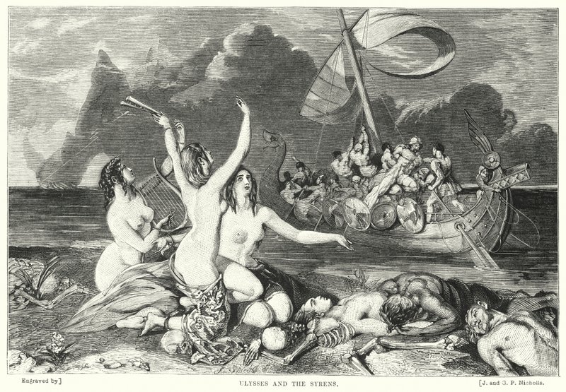 Ulysse et les Sirènes (gravure) - William Ellis