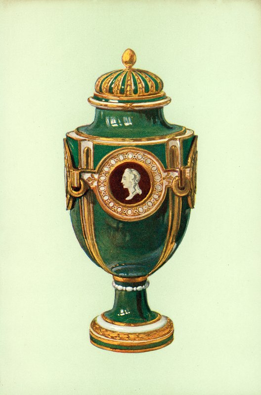 Vase, Sèvres, fond vert - William Gibb
