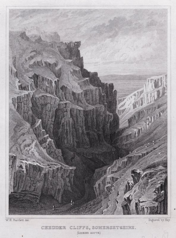 Falaises de Cheddar, Somersetshire, vue vers le sud - William H. Bartlett