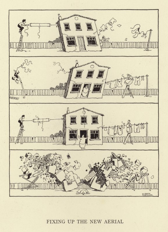 Installation de la nouvelle antenne - William Heath Robinson