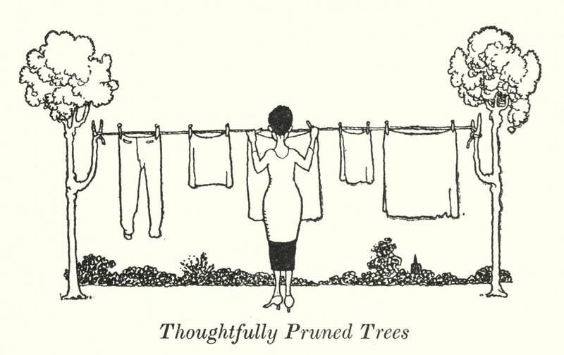 Arbres soigneusement taillés (lithographie) - William Heath Robinson
